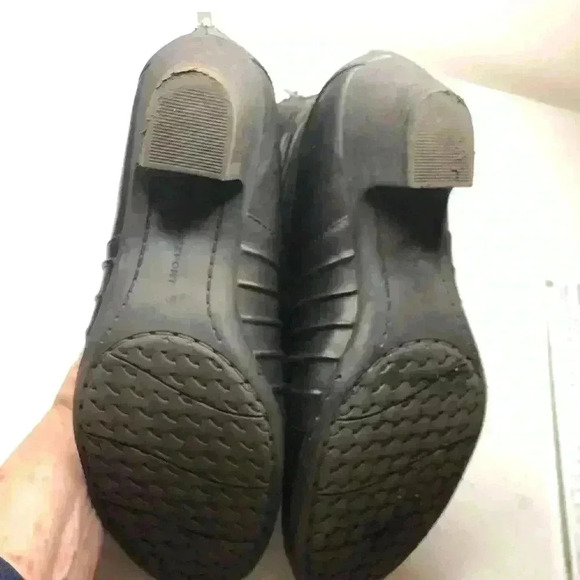 Rockport Womens Size 8M Black Leather Booties Rouched Look Zip Back - Picture 7 of 8